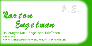 marton engelman business card